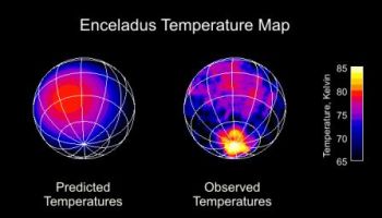 엔셀라두스의 표면 적외선 분석결과